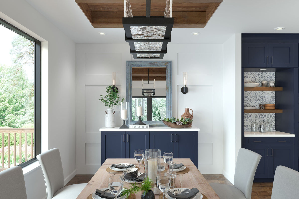 allen + roth Port 33-in W x 34.5-in H x 24-in D Navy Diagonal Corner Base Fully Assembled Cabinet (Flat Panel Shaker Style)