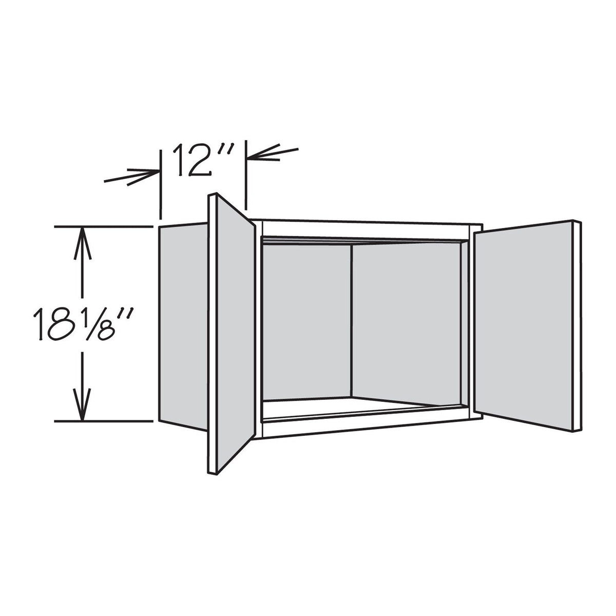 allen + roth Aveley 24-in W x 18.125-in H x 12-in D Linen Wall Fully Assembled Cabinet (Flat Panel Shaker Door Style)