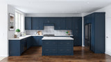 allen + roth Port 33-in W x 34.5-in H x 24-in D Navy Diagonal Corner Base Fully Assembled Cabinet (Flat Panel Shaker Style)