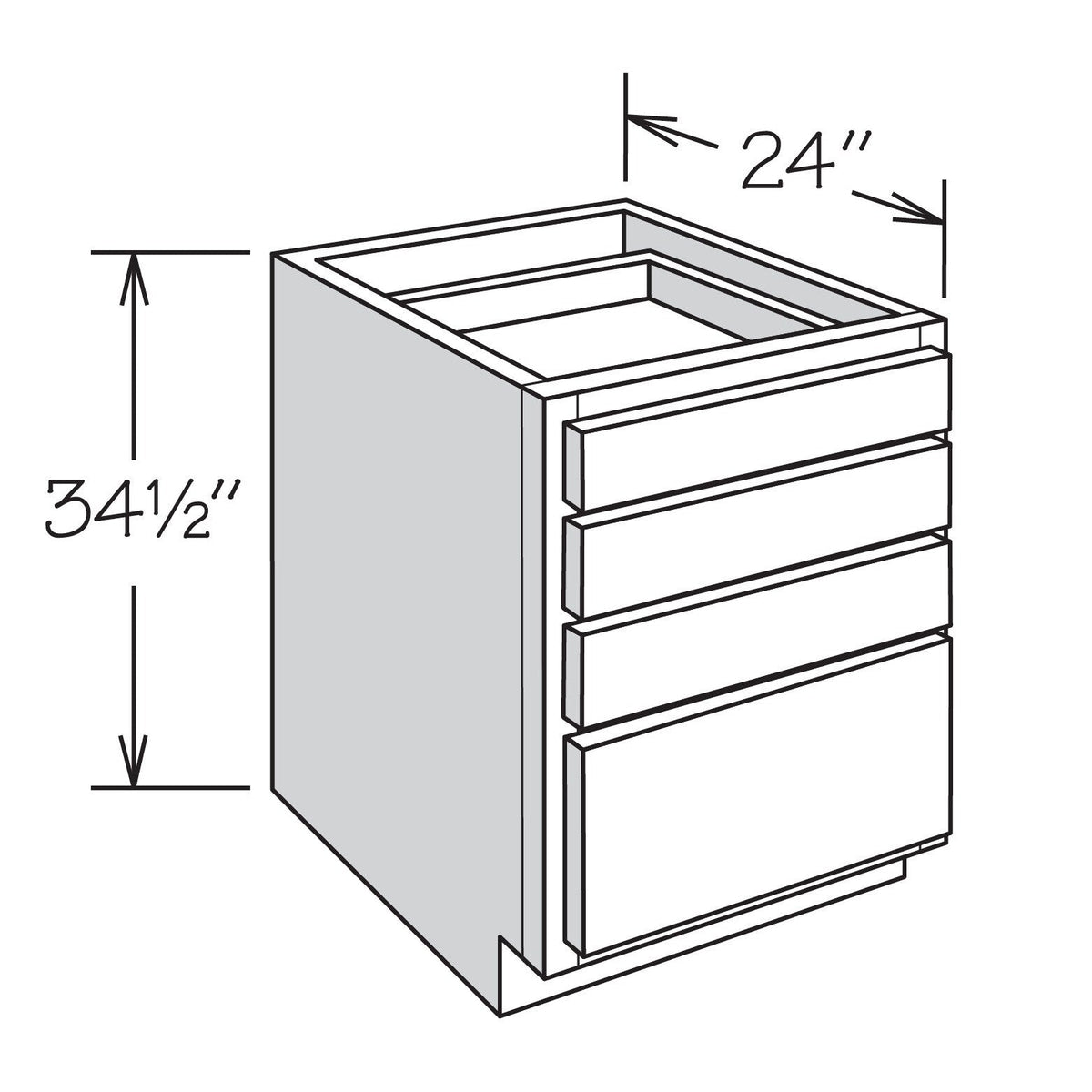 allen + roth Aveley 18-in W x 34.5-in H x 24-in D Linen 4-Drawer Base Fully Assembled Cabinet (Flat Panel Style)
