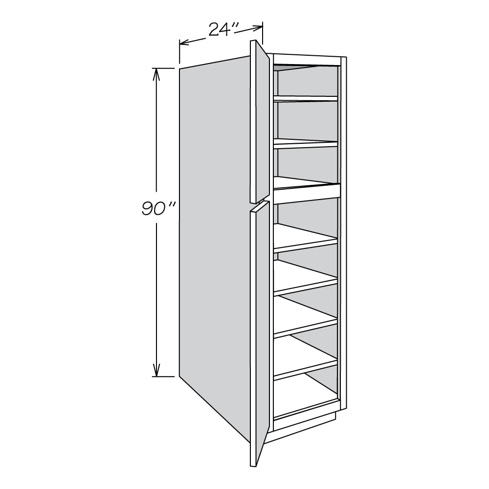 allen + roth Pattingham 18-in W x 90-in H x 24-in D Harbor Pantry Fully Assembled Cabinet (Raised Panel Square Door Style)