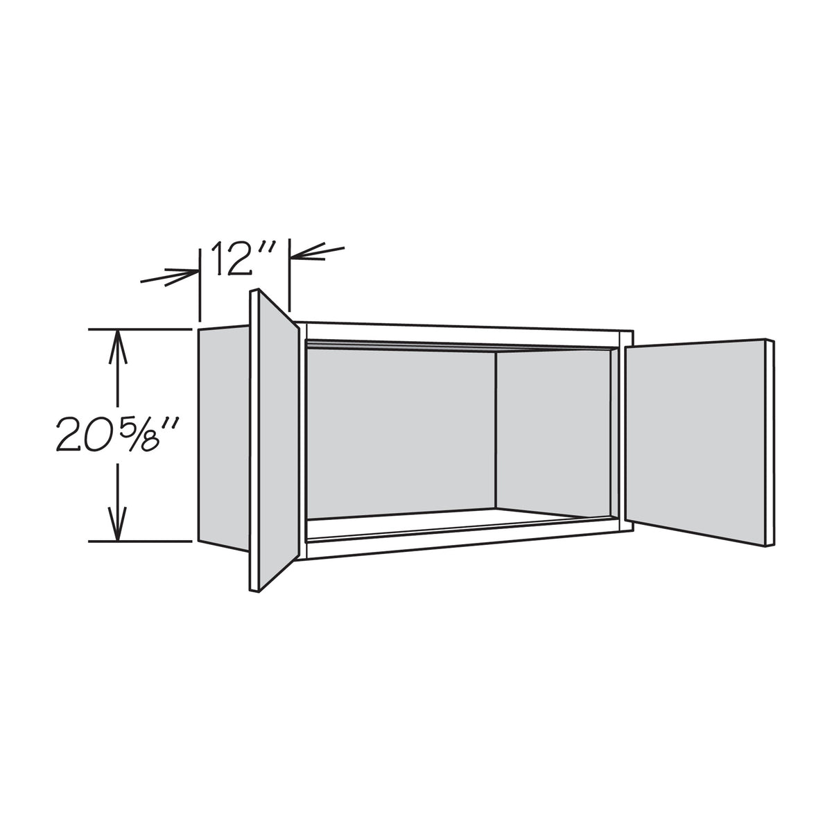 allen + roth McKeller 36-in W x 20.625-in H x 12-in D Linen Wall Fully Assembled Cabinet (Flat Panel Square Door Style)