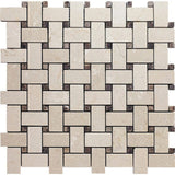 Apollo Tile Naples Beige 12-in x 12-in Polished Natural Stone Marble/Limestone Basketweave Patterned Floor and Wall Tile (5-sq. ft/ Carton)
