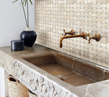 Apollo Tile Naples Beige 12-in x 12-in Polished Natural Stone Marble/Limestone Basketweave Patterned Floor and Wall Tile (5-sq. ft/ Carton)