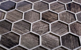 Apollo Tile (Sample) Wall Brown 4-in x 4-in Glossy Glass Honeycomb Patterned Wall Tile