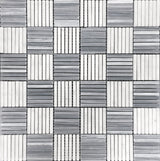 Apollo Tile (Sample) Floor and Wall Tile Gray and White 4-in x 4-in Polished Marble Linear Patterned Floor and Wall Tile