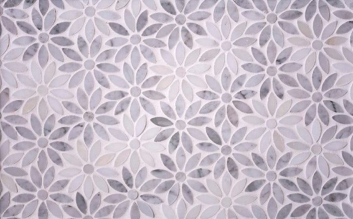 Apollo Tile (Sample) Floor and Wall Tile Gray and White 4-in x 4-in Polished Marble Mixed Pattern Patterned Floor and Wall Tile