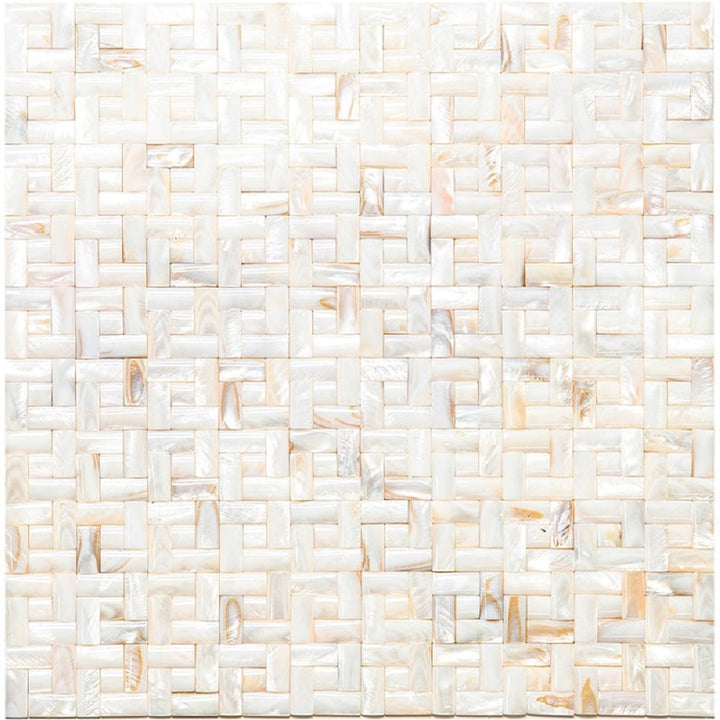 Apollo Tile Jewelicious Beige and White Natural Shell 12-in x 12-in Polished Natural Shell Mixed Pattern Patterned Wall Tile (19.02-sq. ft/ Carton)