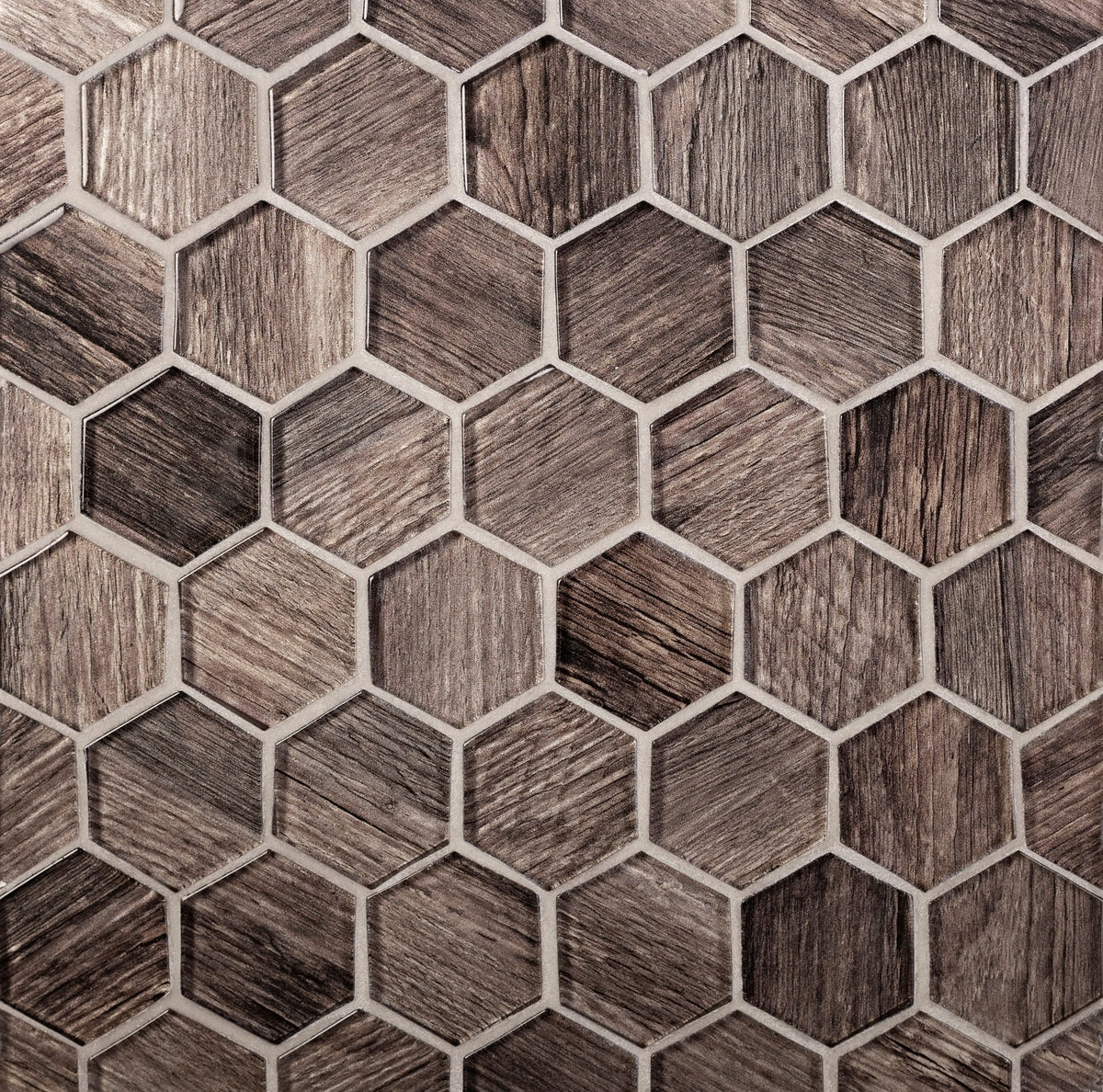 Apollo Tile (Sample) Wall Brown 4-in x 4-in Glossy Glass Honeycomb Patterned Wall Tile
