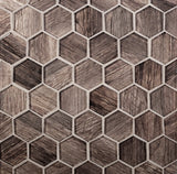 Apollo Tile (Sample) Wall Brown 4-in x 4-in Glossy Glass Honeycomb Patterned Wall Tile