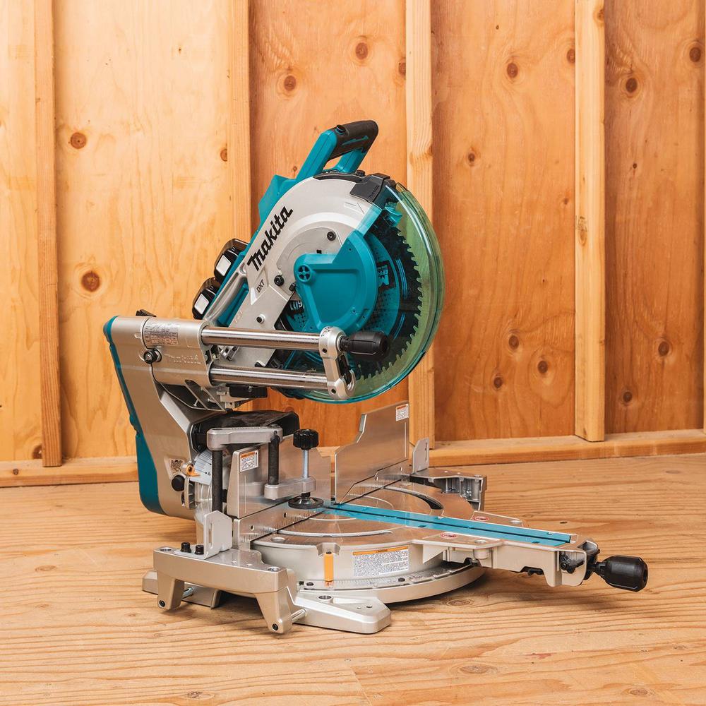 18-Volt X2 LXT (36V) Brushless 12 in. Dual-Bevel Sliding Compound Miter Saw with bonus Compact Folding Miter Saw Stand - Super Arbor