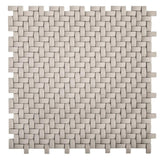 Apollo Tile Alabaster Cream 12-in x 12-in Matte Recycled Glass Basketweave Patterned Wall Tile (4.79-sq. ft/ Carton)
