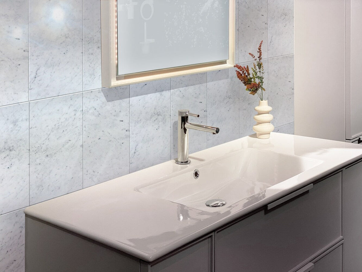 Apollo Tile (Sample) Wall White 4-in x 4-in Polished Marble Subway Wall Tile