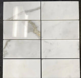 Apollo Tile (Sample) Floor and Wall Tile White 3-in x 6-in Polished Marble Subway Floor and Wall Tile