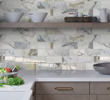 Apollo Tile (Sample) Floor and Wall Tile White 3-in x 6-in Polished Marble Subway Floor and Wall Tile