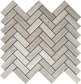 Apollo Tile (Sample) Floor and Wall Tile Wooden Gray 4-in x 4-in Polished Marble Herringbone Patterned Floor and Wall Tile