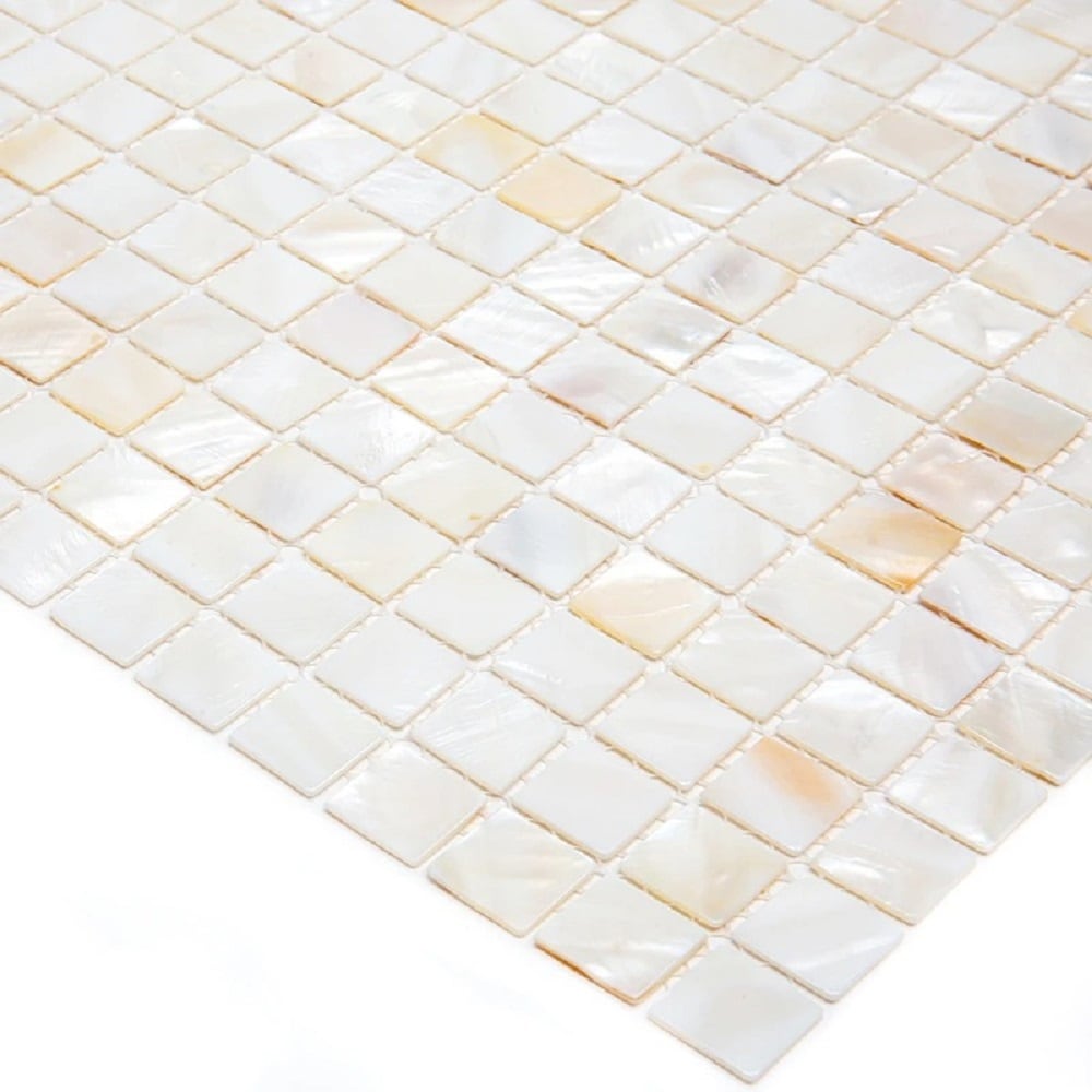Apollo Tile Jewelicious Pearl White Natural Shell 12-in x 12-in Polished Natural Shell Uniform Squares Patterned Floor and Wall Tile (20-sq. ft/ Carton)