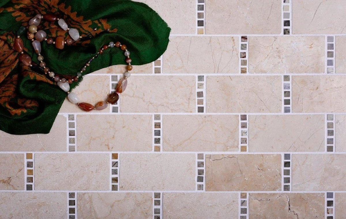 Apollo Tile (Sample) Beige 4-in x 4-in Polished Marble Brick Patterned Floor and Wall Tile