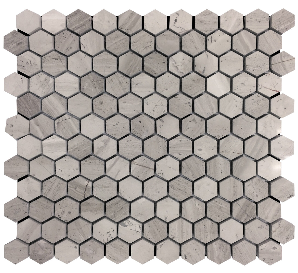 Apollo Tile (Sample) Floor and Wall Tile Wooden Gray 4-in x 4-in Polished Marble Honeycomb Patterned Floor and Wall Tile