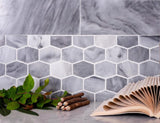Apollo Tile (Sample) Floor and Wall Tile Gray 4-in x 4-in Polished Marble Honeycomb Patterned Floor and Wall Tile