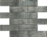 Apollo Tile Montana Light Gray 12-in x 12-in Glossy Glass Brick Patterned Wall Tile (4.83-sq. ft/ Carton)