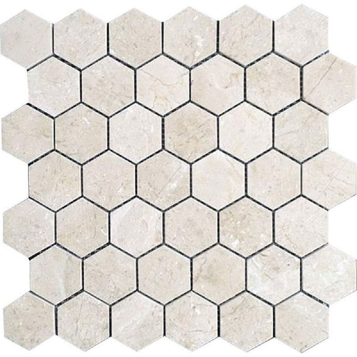 Apollo Tile Naples Beige 12-in x 12-in Polished Natural Stone Marble/Limestone Honeycomb Patterned Floor and Wall Tile (4.83-sq. ft/ Carton)