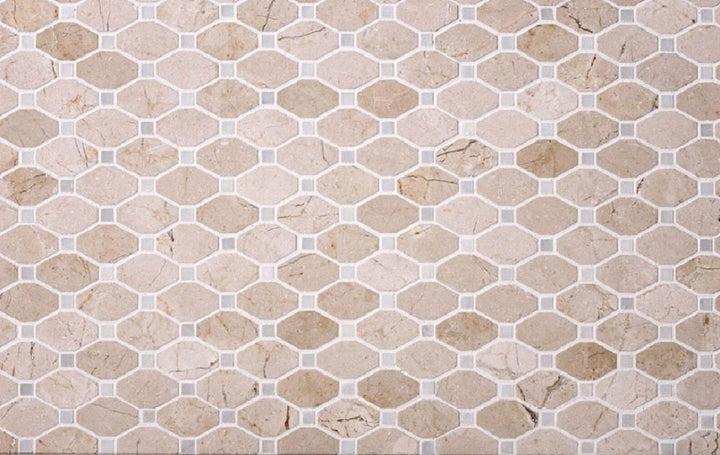 Apollo Tile (Sample) Beige 4-in x 4-in Polished Marble Octagon Dot Patterned Floor and Wall Tile