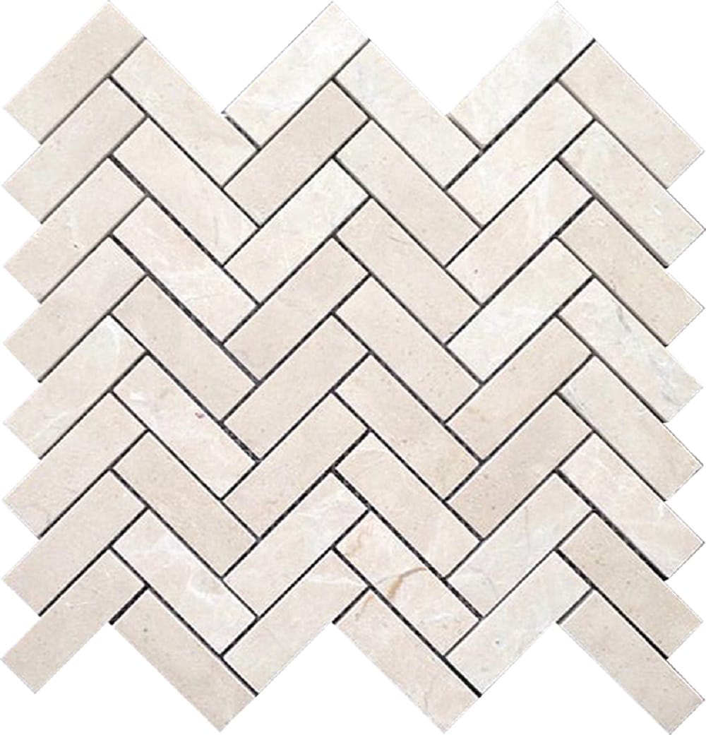 Apollo Tile Naples Beige 12-in x 13-in Polished Natural Stone Marble/Limestone Herringbone Patterned Floor and Wall Tile (5.28-sq. ft/ Carton)