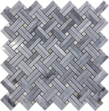 Apollo Tile (Sample) Floor and Wall Tile Gray 4-in x 4-in Polished Marble Basketweave Patterned Floor and Wall Tile
