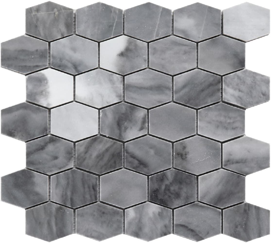 Apollo Tile Indigo Gray 12-in x 12-in Polished Natural Stone Marble Hexagon Patterned Floor and Wall Tile (4.88-sq. ft/ Carton)