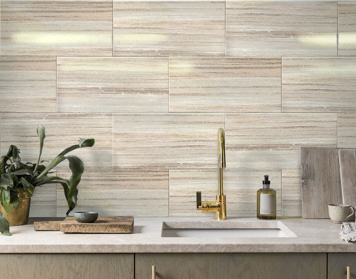 Apollo Tile (Sample) Floor and Wall Tile Beige 4-in x 4-in Polished Marble Subway Floor and Wall Tile