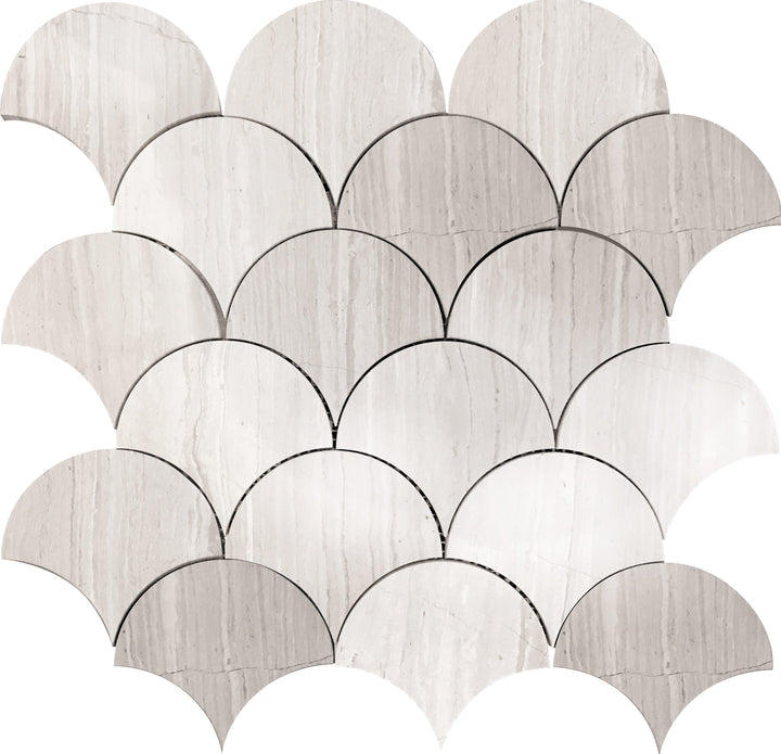 Apollo Tile Desert Hills Gray 12-in x 12-in Polished Natural Stone Marble Circular Patterned Floor and Wall Tile (4.83-sq. ft/ Carton)