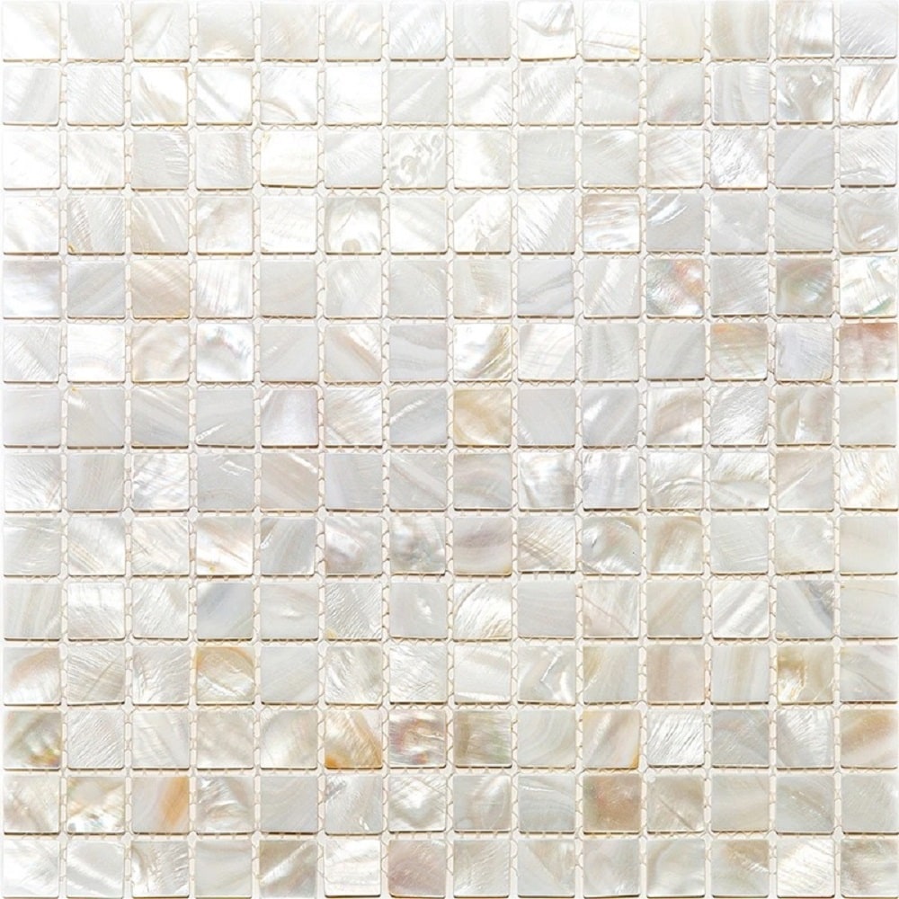 Apollo Tile Jewelicious Pearl White Natural Shell 12-in x 12-in Polished Natural Shell Uniform Squares Patterned Floor and Wall Tile (20-sq. ft/ Carton)
