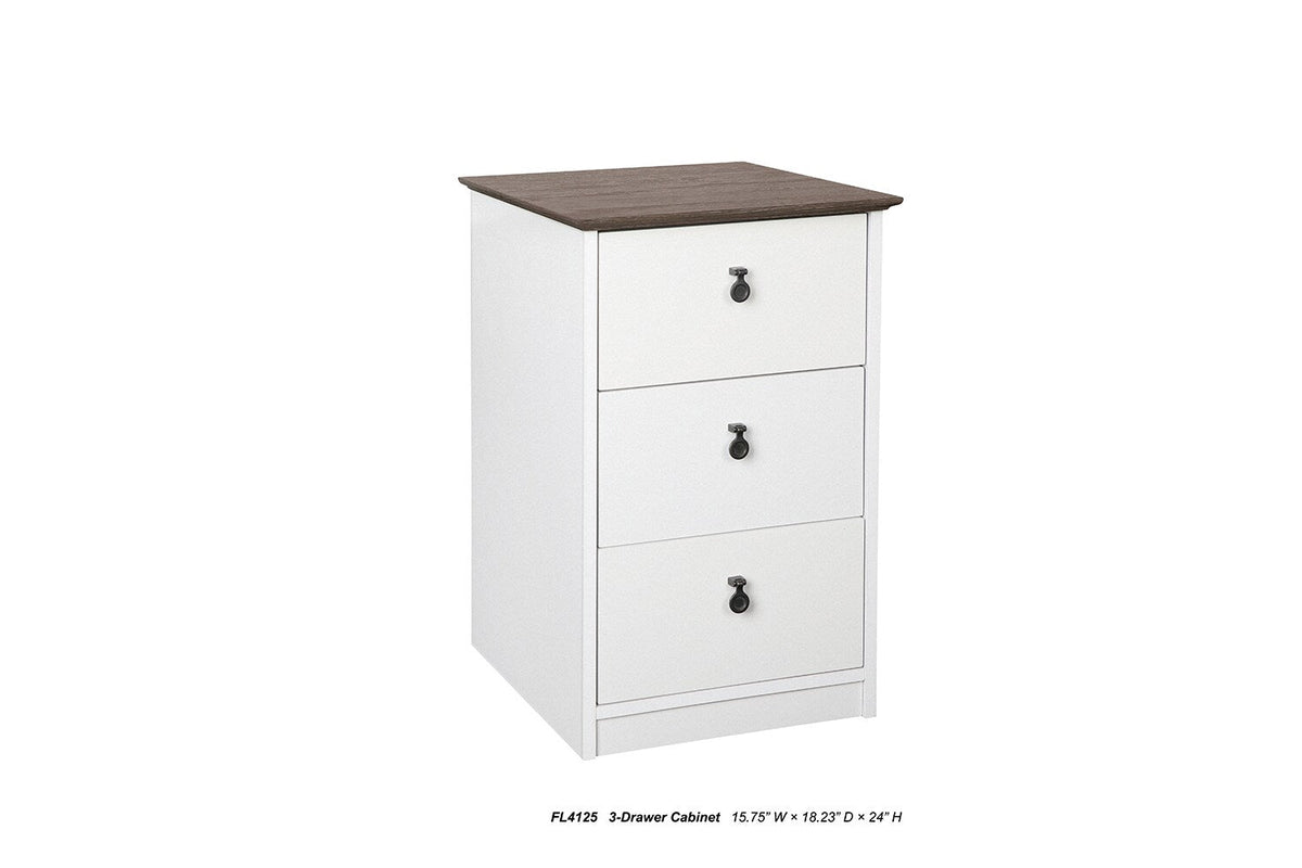 Saint Birch Finley White and Drift Wood Office Cabinet