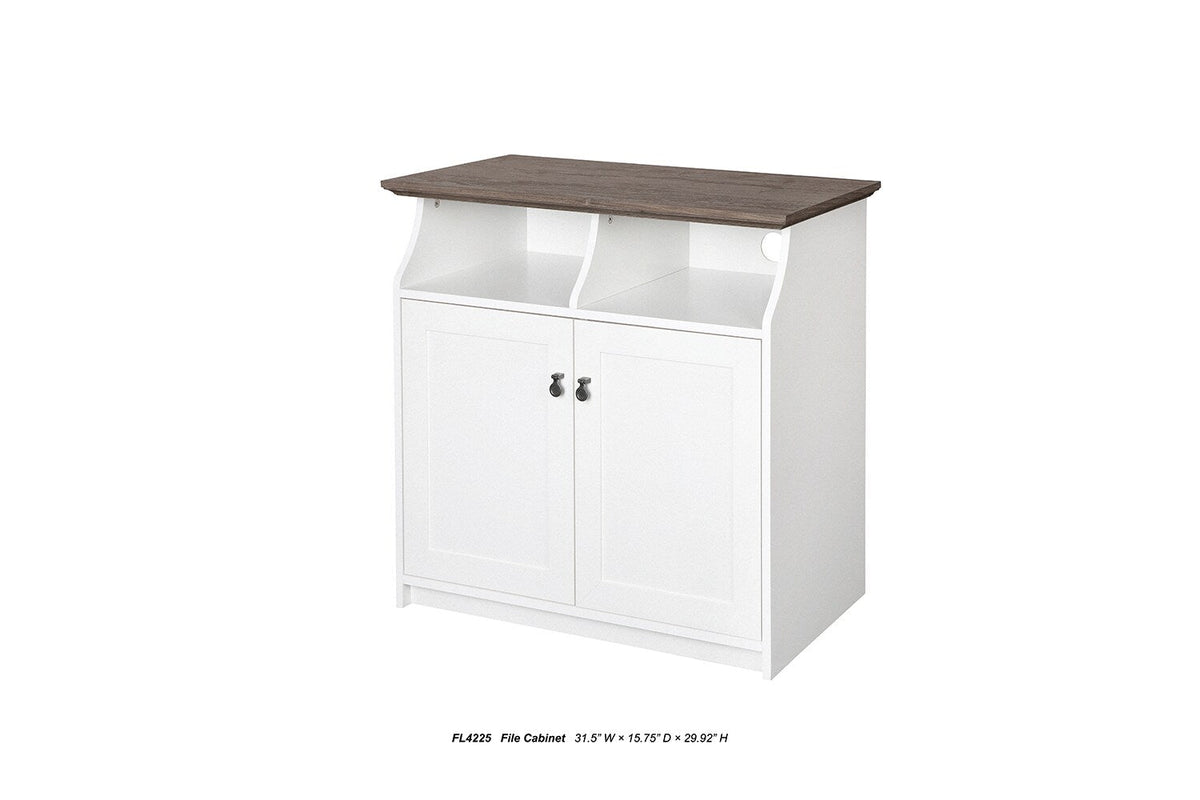 Saint Birch Finley White 2-Shelf Office Cabinet