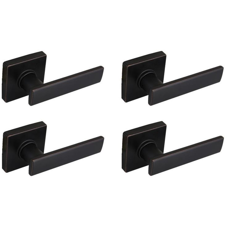 Westwood Matte Black Hall and Closet Door Lever with Square Rose