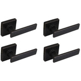 Westwood Matte Black Hall and Closet Door Lever with Square Rose