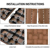 Yaheetech 12x 12''Patio Pavers Decking Flooring Deck Tiles Interlocking Wood Patio Tiles Pack of 11 Tiles For Patio Garden Deck Poolside Indoor and Outdoor，Indoor and Outdoor