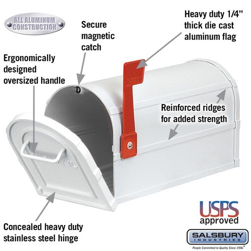 Heavy Duty Rural Mailbox - White