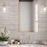 Apollo Tile (Sample) Colorway Pearl White 3-in x 12-in Multi-finish Glass Subway Wall Tile
