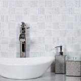 Apollo Tile (Sample) White, Grey 4-in x 4-in Polished Marble Uniform Squares Marble Look Floor and Wall Tile