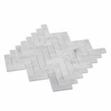 Apollo Tile White 11-in x 12-in Polished Natural Stone Marble Herringbone Patterned Floor and Wall Tile (5.28-sq. ft/ Carton)