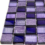 Apollo Tile Phoenix Purple and Blue Mini Squares 12-in x 12-in Polished Glass, Stone Marble Uniform Squares Wall Tile (4.83-sq. ft/ Carton)