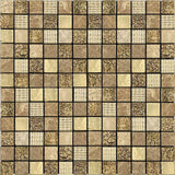 Apollo Tile (Sample) Wall Tile Square Chip Beige, Brown and Gold Beige 4-in x 4-in Polished Glass/Metal/Stone Marble Wall Tile
