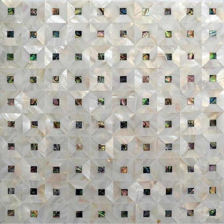 Apollo Tile Sea Kiss White 12-in x 12-in Polished Natural Shell Uniform Diamonds Wall Tile (20.33-sq. ft/ Carton)