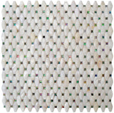 Apollo Tile Sea Kiss Elongated White Daimond 12-in x 12-in Polished Natural Shell Octagon Dot Wall Tile (18.68-sq. ft/ Carton)