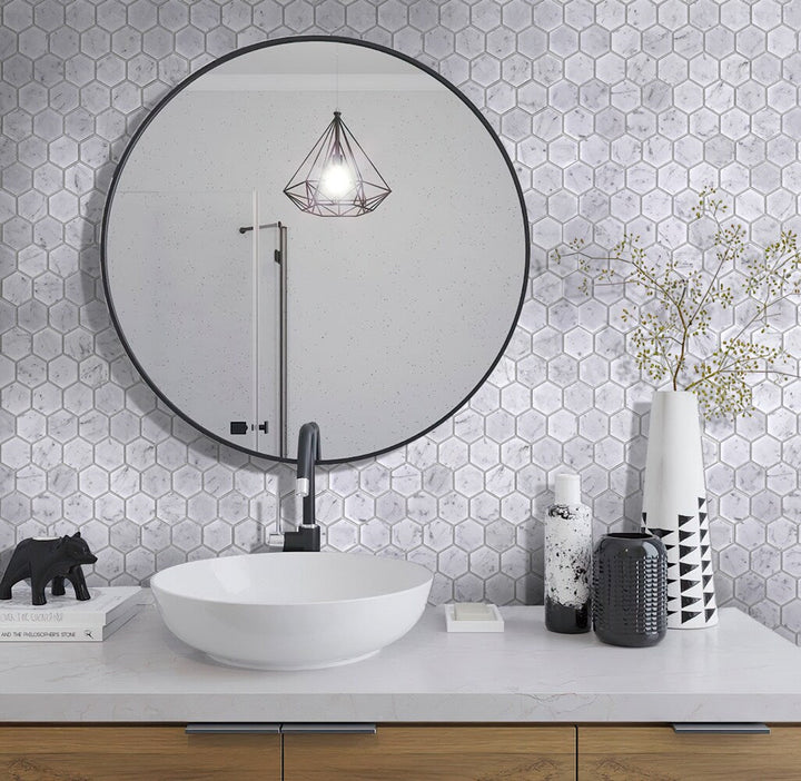 Apollo Tile (Sample) Floor and Wall Tile White 4-in x 4-in Polished Marble Floor and Wall Tile