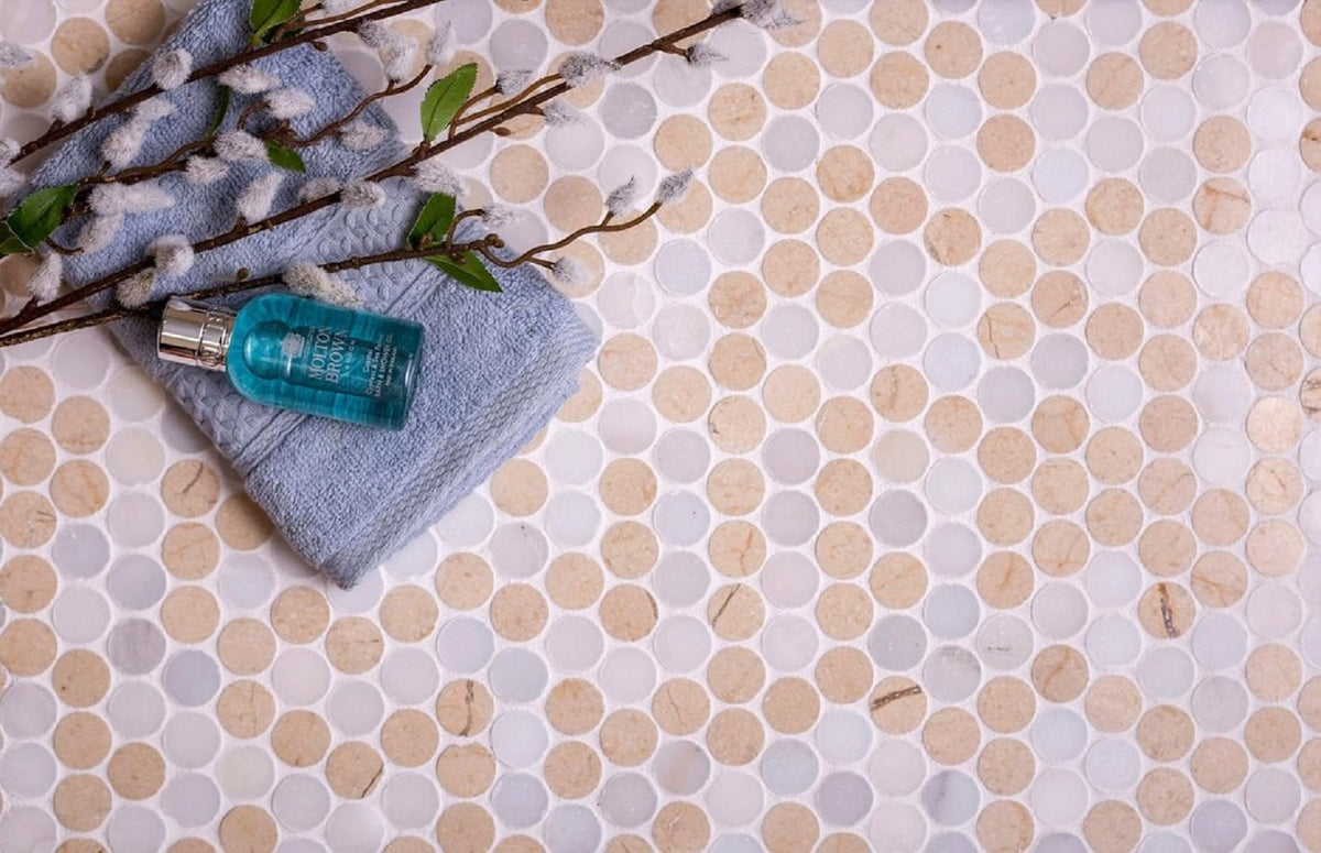 Apollo Tile (Sample) Floor and Wall Tile Gray and Beige 4-in x 4-in Polished Marble Floor and Wall Tile