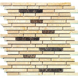 Apollo Tile (Sample) Floor and Wall Tile Crema Marfil, Emperador Dark 4-in x 4-in Polished Marble Floor and Wall Tile