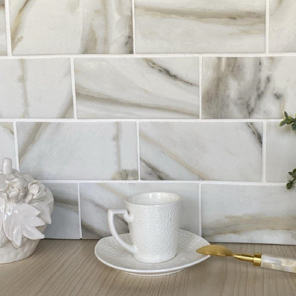 Apollo Tile (Sample) Floor and Wall Tile White and Beige 4-in x 4-in Matte Glass Floor and Wall Tile